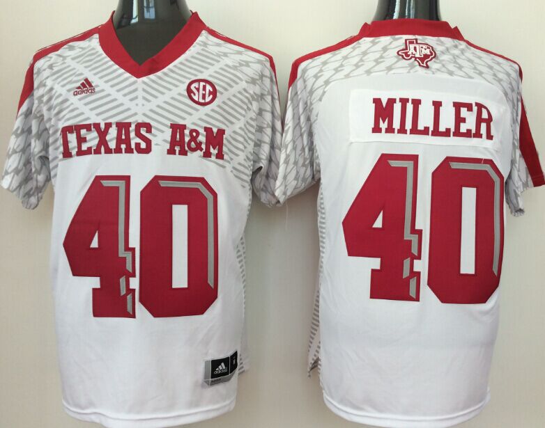 Men Texas A&M Aggies #40 Miller White 2025 NCAA Jersey